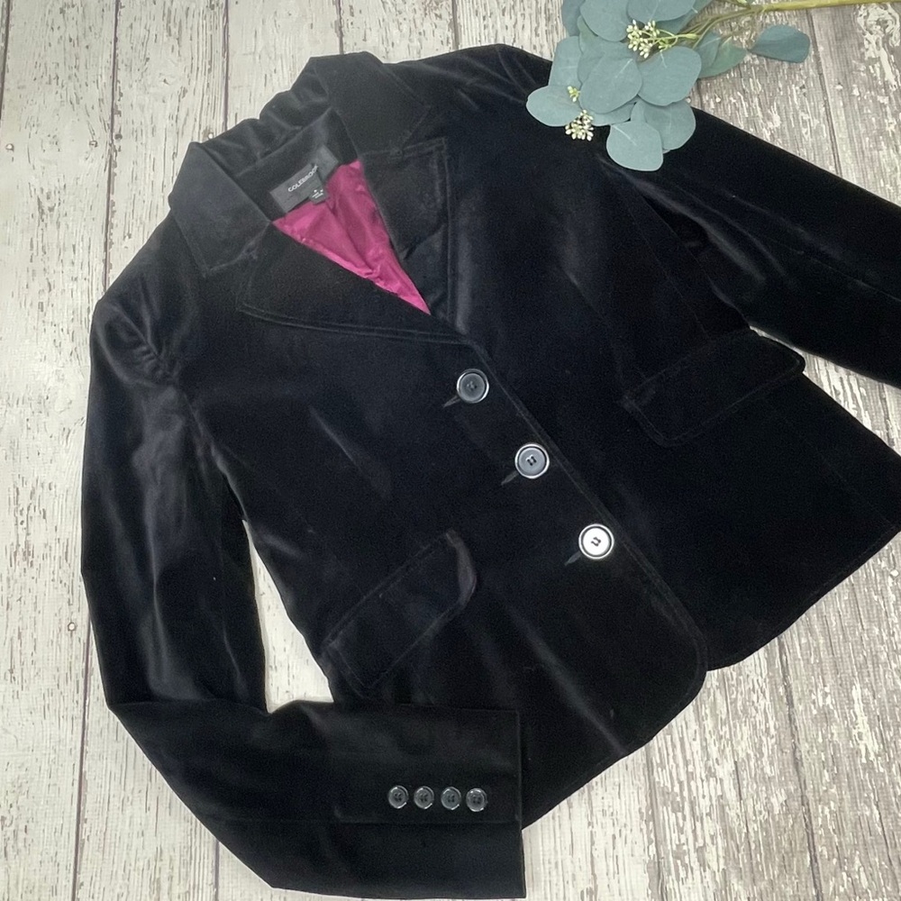 COLEBROOK Velvet Fitted Blazer Jacket